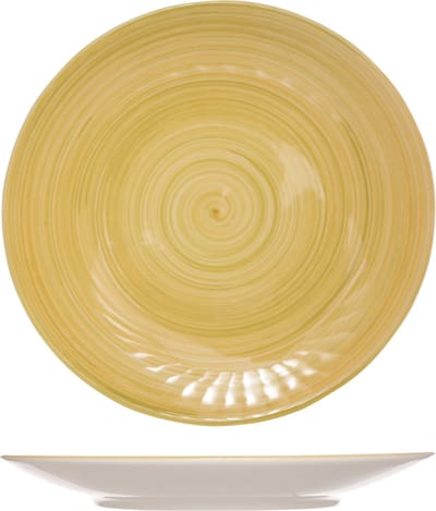 Cosy & Trendy diner bord Turbolino - geel - dia 27 cm - Dinerborden - aardewerk