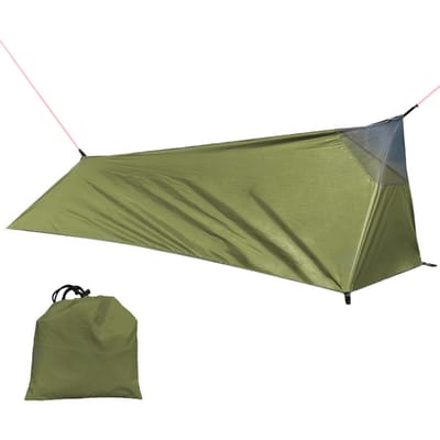 Backpacktent Outdoor Camping Slaapzaktent Lichtgewicht eenpersoonstent met net legergroene kleur