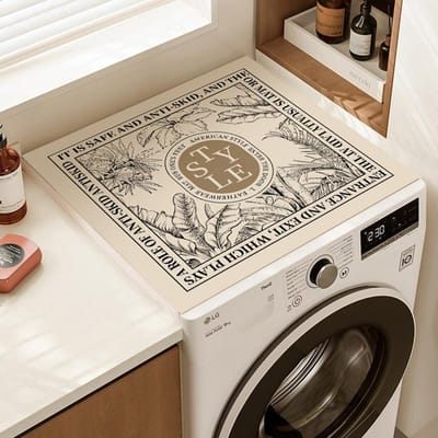 Housse de Machine à Laver Housse Rouleau Housse Anti-Poussière pour Réfrigérateur Housse Absorbante Protection Solaire Luxe Léger Américain Tapis de Chevet Housse en Tissu 50 * 50cm