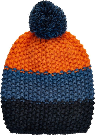 Color Kids - Beanie met pompom voor kinderen - Colorblock - Blauw - maat 52CM
