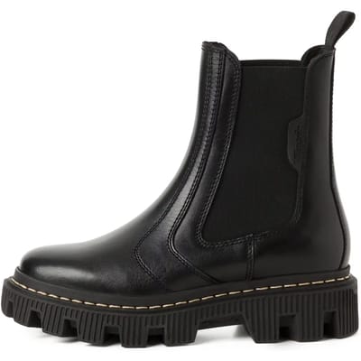 Tamaris dames leren Chelsea-laars 1-25488-47-001 enkellaarsjes voor dames, zwart