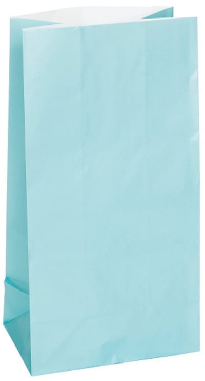 Feestzak licht blauw papier 12 stuks