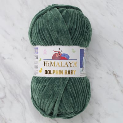 Himalaya Dolphin Baby 80360 Groen Fluwelen Garen, Breien en Haken, 100g, Super Zacht, Fluweel Breigaren, Volumineuze Pluche, Schijnen Fluweelachtig, Chenille Dolfijn Baby Wol, Amigurumi, Velluto Velours, Breiwol, Haakgaren, Kind Deken