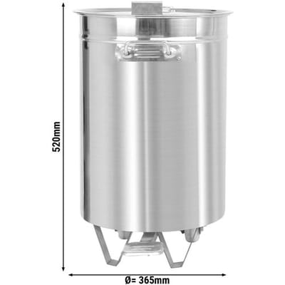 GGM Gastro Abfallbehälter mit Hubdeckel & Fusspedal - 50L - Edelstahl Zilver