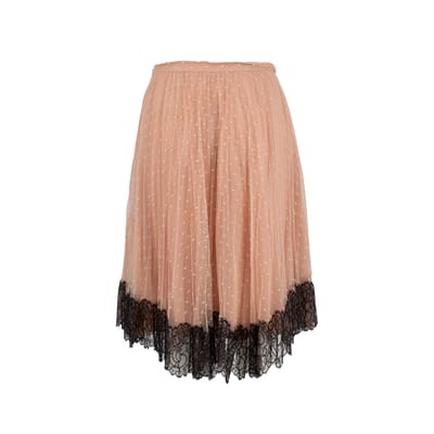 Rode Valentino tule rok met kanten afwerking - jaren '10