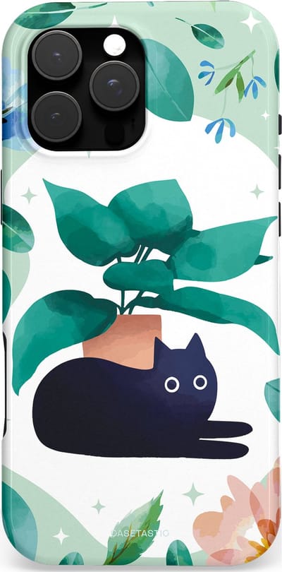 Casetastic Hoesje Geschikt voor Apple iPhone 16 Pro Max Magsafe - Stijlvolle Beschermende Duo-layer Case - Plantenkat