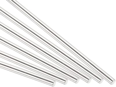 6 Stuks Ronde Stalen Staven van 304 RVS 5mm x 100mm voor Diverse DIY Projecten, Modelbouw en Hobby's