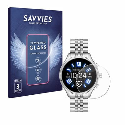 Savvies - Glas Screenprotector voor Michael Kors Access Lexington 2 - Gehard Beschermglas 9H 3 Stuks