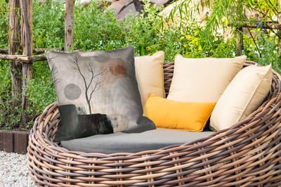 Sierkussen Buiten - Wabi sabi - Beige - Plant - 60x60 cm - Weerbestendig
