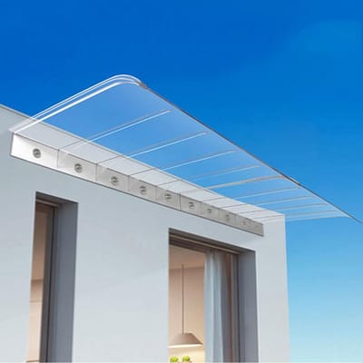 Deurluifel - Venster luifel - Bescherming tegen regen - Schaalbare schuilplaats - 40x220cm - Transparant