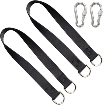 Set van 2 Swing Straps van 55 cm met Versterkte Karabijnhaken voor Hangmat, Schommel en Boombevestiging