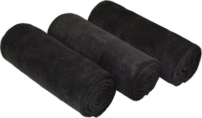 Famanu - Microvezel Sporthanddoeken Sneldrogende en Absorberende Gymhanddoek Workout Zweethanddoeken Voor Sportschool, Yoga, Camping, 3 Stuks 40 cm x 80 cm,Zwart