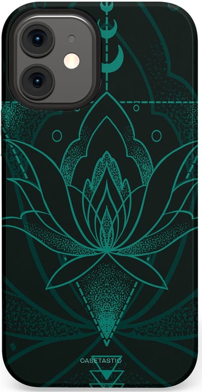 Casetastic Hoesje Geschikt voor Apple iPhone 12 Mini - Stijlvolle Beschermende Duo-layer Case - Lotus Zen