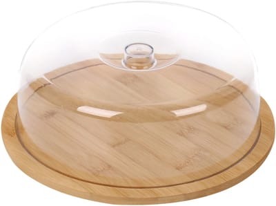 Cheffinger, Taartstolp met Bamboe Basis voor Gebak Ultra Licht, Transparant