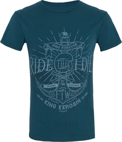 King Kerosin T-shirt Ride Till I Die, Watercolour Blue