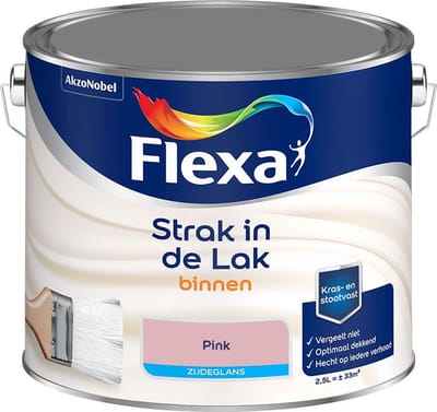 Flexa - Strak In De Lak Binnenlak Zijdeglans - Pink - Mengverf - 2,5 L