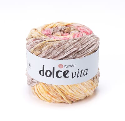 YarnArt Dolce Vita Chenille Verloopgaren - 100% Micropolyester - voor Truien en Vesten Haken en Breien - 150g / 260m - Kleur 3417