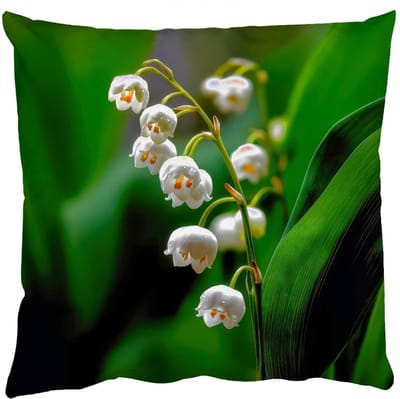 Sierkussens - Kussentjes Woonkamer - 50x50 cm - Bloemen - Wit - Bladeren - Lelietjes