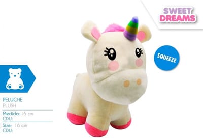 Pluche Eenhoorn Knuffel - Unicorn - 16 x 10 x 18 - 1 stuks