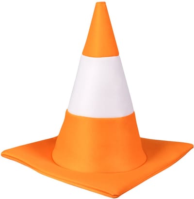 Boland - Hoed Verkeerskegel - 59 - Volwassenen - Unisex - Grappig - Fout