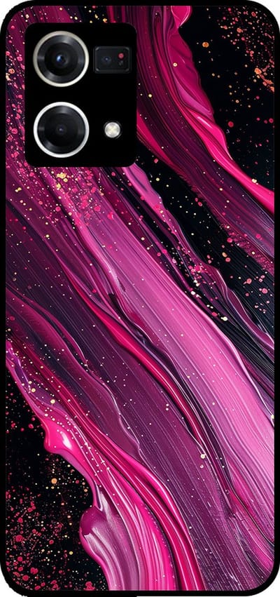 Smartphonica Telefoonhoesje Geschikt voor Oppo Reno8 4G met marmer opdruk - TPU backcover case marble design - Paars Roze geschikt voor Oppo Reno8 4G