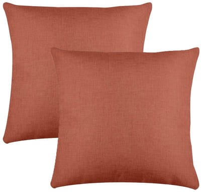 Stof Textile sierkussen Bea - 2x - terracotta - 50 x 50 cm - bank kussens - zitkussens - binnen/buiten - polyester