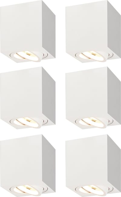 Ledvion - 6X LED Opbouwspot - Dimbaar - 3W - 2700K - Wit