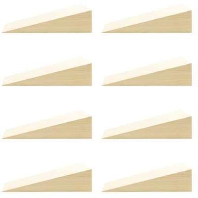 Houten Deurwig - Deurstopper Wig - Meubels Stabiliseren - Natuurlijke Houtnerf - 8 Stuks 15cm - Houtkleur