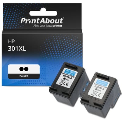 PrintAbout huismerk Inktcartridge 301XL (D8J45AE) Zwart Multipack Hoge capaciteit Geschikt voor HP