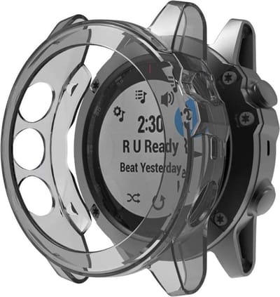 Strap-it TPU case protectie - zwart bescherm hoesje geschikt voor Garmin Fenix 5x / Fenix 5x Plus - zwarte beschermhoes voor Garmin Fenix 5X en 5X Plus
