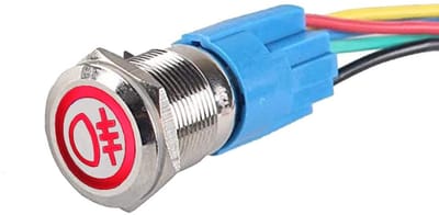 Allecto - Tuimelschakelaar - Waterdicht - Rood Licht - Drukschakelaar - 12V Auto Vrachtwagen - Geschikt voor SUV en Boot