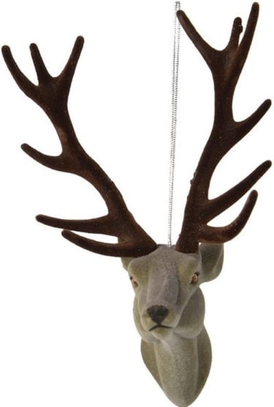 Decoris Kersthanger - rendier/hert - 13 cm - kunststof - ornament - kerstversiering - kerstboomversiering - kerstversiering