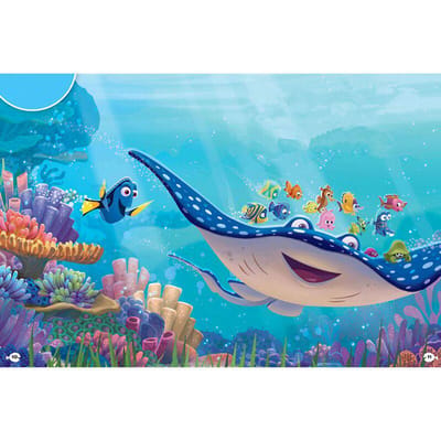 Cartoon 5D Diy Diamond Schilderen Koraal Vinden Kruissteek Oceaan Goudvis Diamant Borduurwerk 20X30CM blue