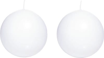 Trend Candles Bolkaars glad - 2x - wit - 7 cm - 16 branduren - ronde kaarsen