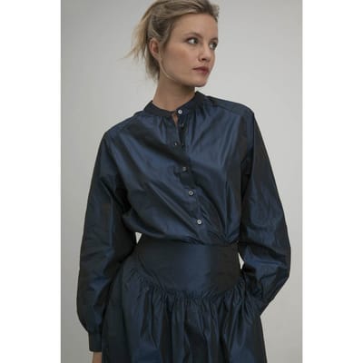 Josephine & Co Sonja Blouse Navy Melange Maat: 34 | Longsleeves Outlet | Dames | Blauw