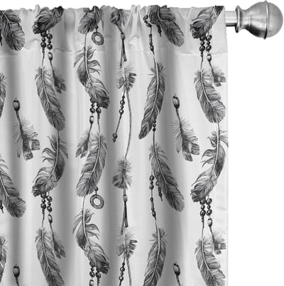 ABAKUHAUS Tribale gordijnen – set van 2 – 75x225 cm – microvezel