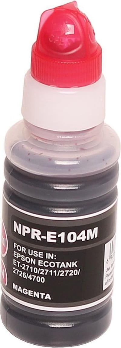 ABC huismerk navulflesje voor Epson 104 magenta geschikt voor EcoTank ET2710 ET2711 ET2712 ET2714 ET2715 ET2720 ET2721 ET2726 ET4700