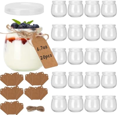 NTHProducts - 190ml yogurt glasses - transparante dessertglazen - 20 stuks - met