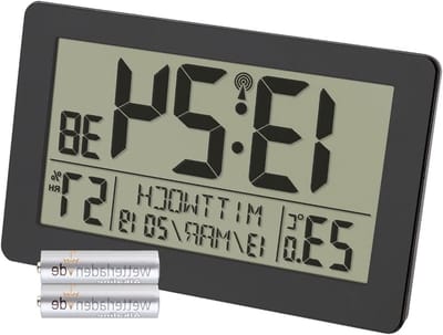 Digitale Radio Klok - Wandklok Binnenklimaat - Tijd Weergeven - Groot Duidelijk Display - 206 x 130 mm - Zwart