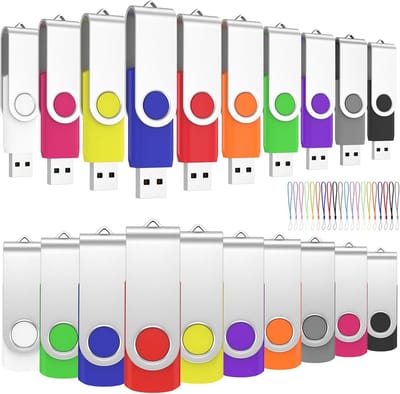 100 Stuks USB Sticks 8GB - Snelle USB 2.0 Geheugensticks met Draaibare Metalen Behuizing