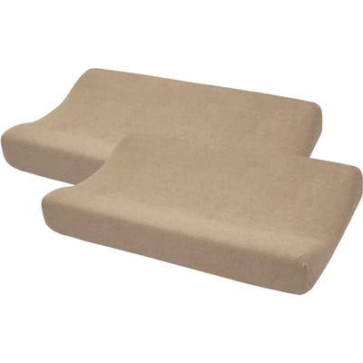 Meyco Baby Uni aankleedkussenhoes - 2-pack - badstof - taupe - 50x70cm