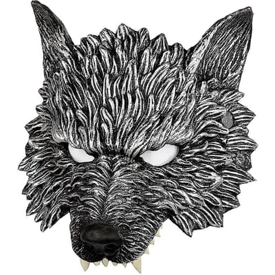 Verbeterd Wolfsmasker Halloween Hoofddeksel Carnaval Zacht Rp Schuim 3D Realistisch Verkleed Accessoire gray