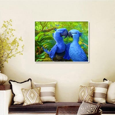 DIY diamant borduurwerk volledige weergave dier diamant schilderij papegaai strass foto's diamant kunst 20X30CM blue