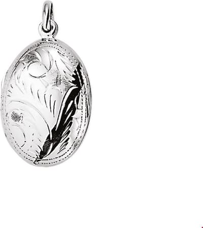 medaillon gravure zilver gerhodineerd