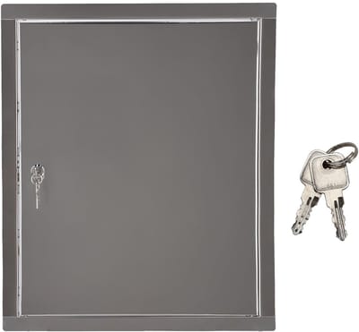 KOTARBAU® Inspectieklep, Inspectiedeur, Roestvrij Staal, 10x15 cm, Zilver, Toegangspaneel, Inspectieluik met Slot, en 2 Sleutels, Revisiedeur, voor Binnen en Buiten