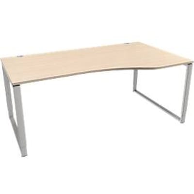 Schäfer Shop  Genius Freeform bureau MODENA FLEX, ijzer-op-onderstel, handmatig in hoogte verstelbaar, rechter uitsteeksel, B 1800 mm, ahorn afwerking