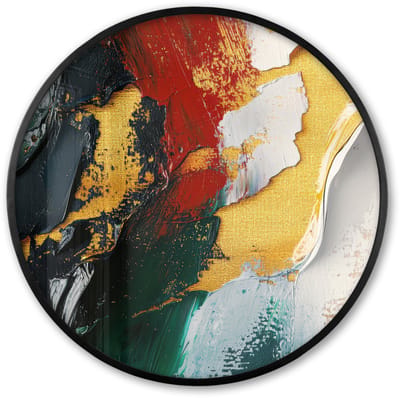 Poster in lijst Rond - Fotolijst 60x60 cm - Posters - Modern - Kerst - Abstract - Goud - Ronde posterlijst zwart - Decoratie - Wanddecoratie woonkamer - Kerstdecoratie voor binnen - Kerstversiering - Kerstmis versiering in huis - Kerstaccessoires