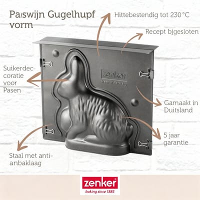 3D Taartvorm in de vorm van een Paashaas 600 ml Zenker Special Season