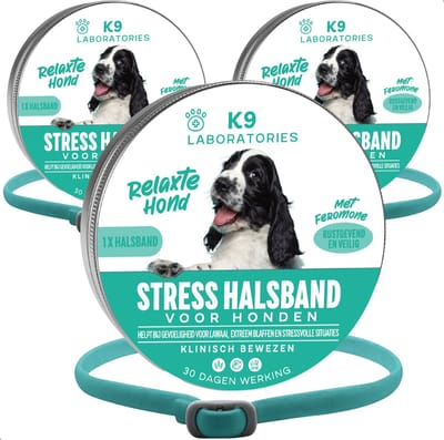 Antistress halsband voor honden - Turquoise - 3 stuks - Met feromonen - Anti stress middel hond - anti stress hond - kalmerend en rustgevend - tegen stress, angst en agressie bij honden