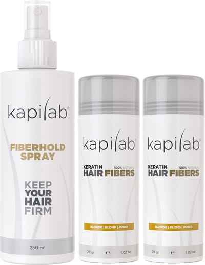Kapilab Hair Fibers Voordeelset 58 gram - Blond - Natuurlijke haarvezels verbergen haaruitval - Direct voller haar